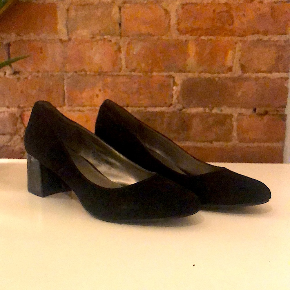 Black block heels